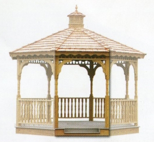 Our step in gazebo serves three purposes: 